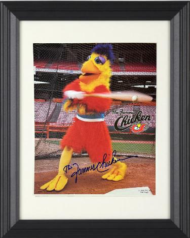 The Famous Chicken signed San Diego 1993 8x10 Photo Custom Framing- COA