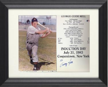 George Kell signed Detroit Tigers MLB Licensed Hall of Fame Induction Day 8x10 Photo/Card Custom Framing- COA