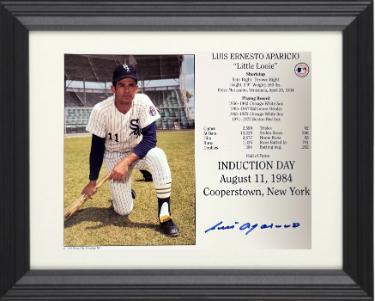 Luis Aparicio signed Chicago White Sox MLB Licensed Hall of Fame Induction Day 8x10 Photo/Card Custom Framing- COA