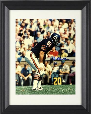 Dick Butkus signed Chicago Bears 8x10 Photo minor dings Custom Framing- NFL Alumni, Inc. LOA (HOF)