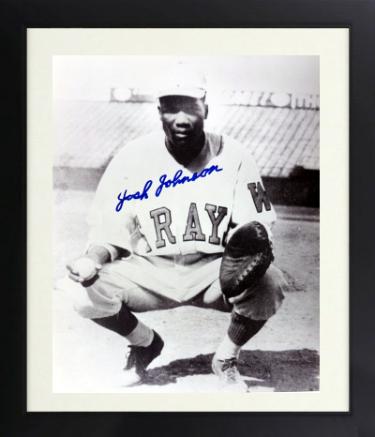 Josh Johnson signed Homestead Grays Negro League Vintage B&W 8x10 Photo minor dings Custom Framing- COA/CSA Show Ticket