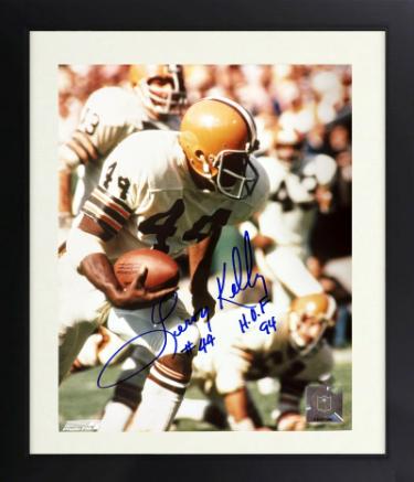 Leroy Kelly signed Cleveland Browns NFL Licensed 8x10 Photo #44 w/ HOF 94 Custom Framing- COA