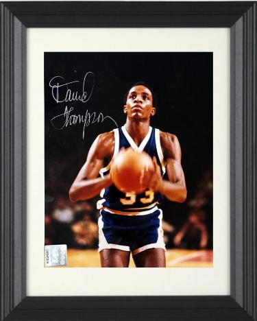 David Thompson signed Denver Nuggets NBA Licensed 8x10 Photo Custom Framing- CSA COA/Show Ticket (HOF/N.C. State)