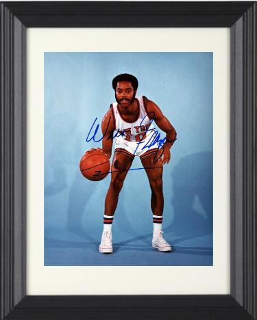 Walt Frazier signed New York Knicks 8x10 Photo minor dings Custom Framing- CSA COA (HOF/2X NBA Champ)