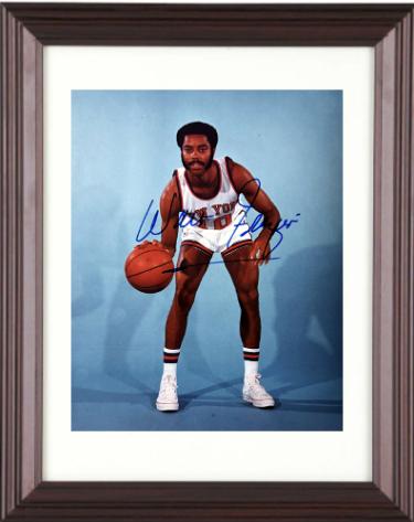 Walt Frazier signed New York Knicks 8x10 Photo minor dings Custom Framing- CSA COA (HOF)