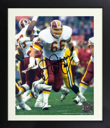 Joe Jacoby signed Washington NFL Licensed 8x10 Photo minor dings Custom Framing- COA/Show Ticket (3X SB/Hogs)