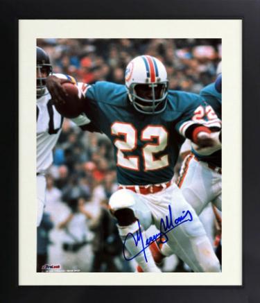 Mercury Morris signed Miami Dolphins NFL Licensed 8x10 Photo minor dings Custom Framing- COA (17-0 Perfect Season)