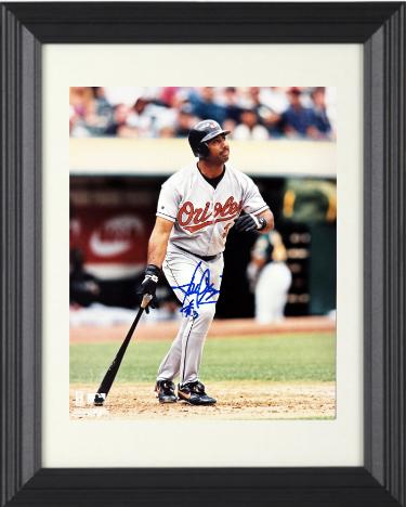 Harold Baines signed Baltimore Orioles MLB Licensed 8x10 Photo #3 minor dings Custom Framing- COA/Show Ticket (HOF)