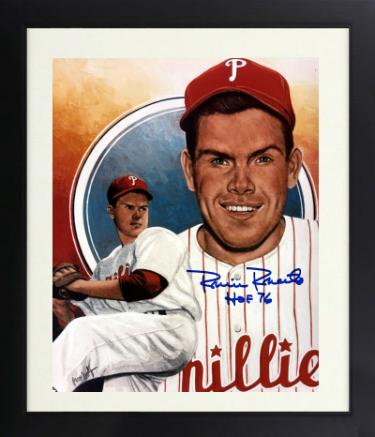 Robin Roberts signed Philadelphia Phillies 8x10 Photo HOF 76 Custom Framing- Collector's Showcase COA/Show Ticket