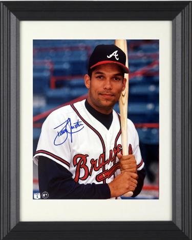 Dave/David Justice signed Atlanta Braves MLB Licensed 8x10 Photo minor dings Custom Framing- Tuff Stuff LOA
