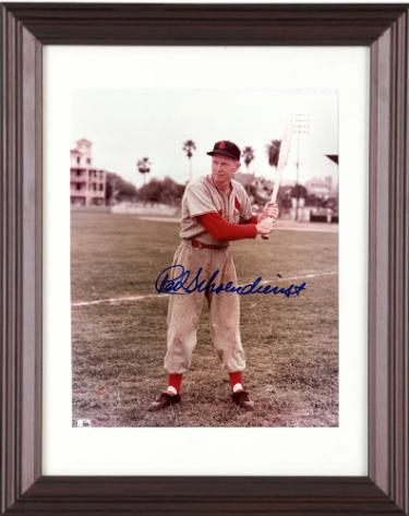 Red Schoendienst signed St. Louis Cardinals MLB Licensed 8x10 Photo minor dings Custom Framing- COA (HOF)