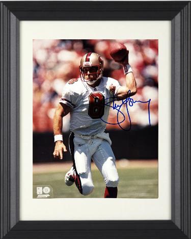 Steve Young signed San Francisco 49ers NFL Licensed 8x10 Photo minor dings Custom Framing- A.A.U Certified (Authentics Autograph