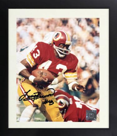 Larry Brown signed Washington NFL Licensed 8x10 Photo #43 Custom Framing- COA/Show Ticket (1972 MVP/SB VII)
