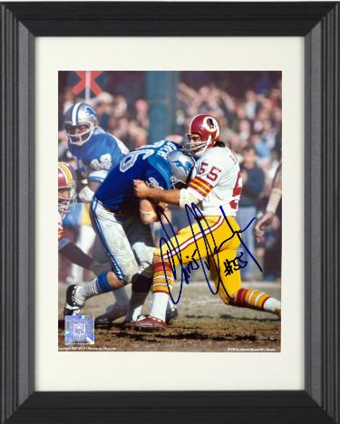 Chris Hanburger signed Washington NFL Licensed 8x10 Photo #55 Custom Framing- COA (HOF/9X Pro Bowl)