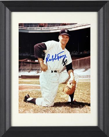 Ralph Terry signed New York Yankees MLB Licensed 8x10 Photo Custom Framing- Collector's Showcase COA/Show Ticket (62 WS MVP)
