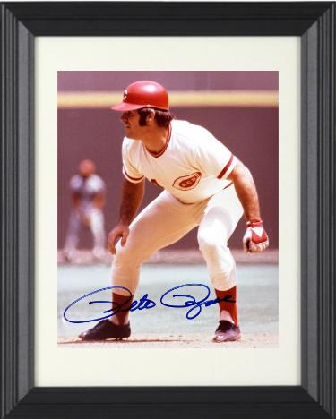 Pete Rose signed Cincinnati Reds MLB Licensed 8x10 Photo minor dings Custom Framing- COA (HIT KING/4256)