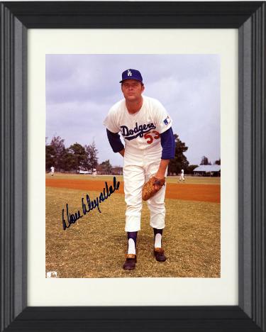 Don Drysdale signed Los Angeles Dodgers MLB Licensed 8x10 Photo minor dings Custom Framing- NFL Alumni, Inc. LOA (HOF/9X All Sta