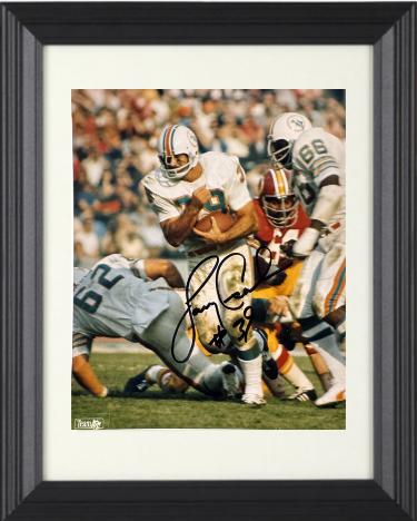 Larry Csonka signed Miami Dolphins 8x10 Photo #39 minor dings Custom Framing- Tuff Stuff COA