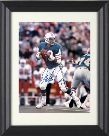 Dan Marino signed Miami Dolphins 8x10 Photo #13 minor dings Custom Framing- NFL Alumni LOA (HOF)