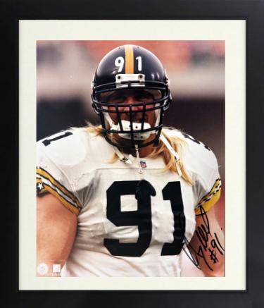 Kevin Greene signed Pittsburgh Steelers NFL 8x10 Photo #91 dings Custom Framing- COA (HOF 2016)