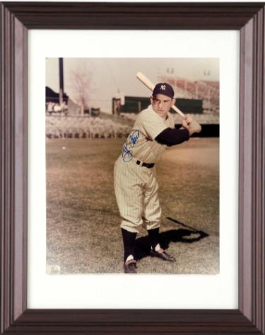Yogi Berra signed New York Yankees MLB Licensed 8x10 Photo minor dings Custom Framing- COA (HOF/3X AL MVP)