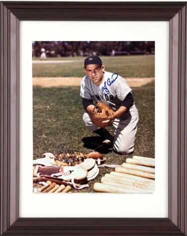 Yogi Berra signed New York Yankees MLB Licensed 8x10 Photo minor dings Custom Framing- COA (HOF/3X AL MVP)