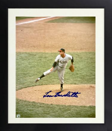 Lou Burdette signed California Angels MLB Licensed 8x10 Photo minor dings Custom Framing- CSA COA/Show Ticket