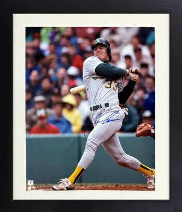 Jose Canseco signed Oakland A's MLB Licensed 8X10 Photo minor dings Custom Framing- COA (AL ROY/MVP)