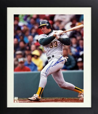 Jose Canseco signed Oakland A's MLB Licensed 8X10 Photo minor dings Custom Framing- COA (AL ROY/MVP)