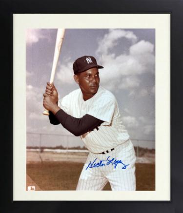 Hector Lopez signed New York Yankees MLB 8x10 Photo minor dings Custom Framing- COA (WS Champ)