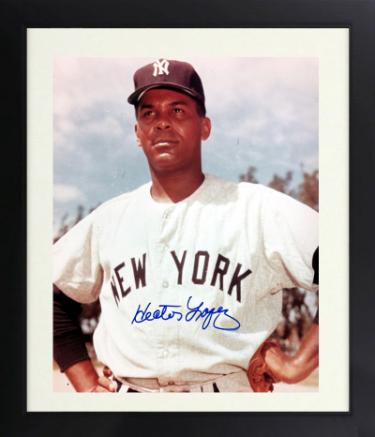 Hector Lopez signed New York Yankees 8x10 Photo minor dings Custom Framing- COA (2X WS Champ)