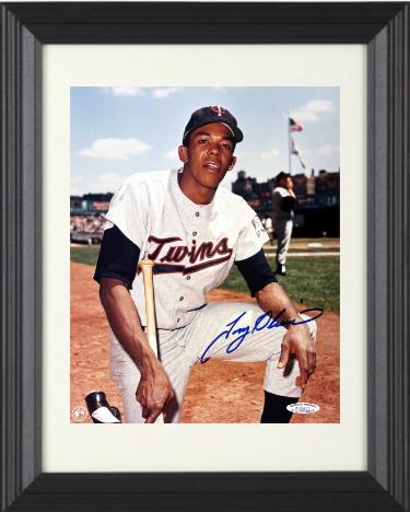 Tony Oliva signed Minnesota Twins MLB 8x10 Photo Custom Framing- Sports World Collectibles COA (HOF/ROY/GG)