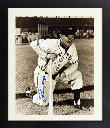Johnny Mize signed New York Giants Sepia Tone 8x10 Photo minor dings Custom Framing- COA (HOF)
