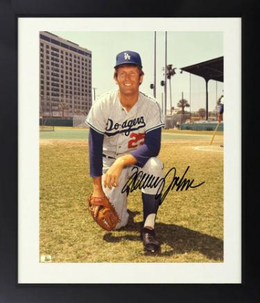 Tommy John signed Los Angeles Dodgers MLB Licensed 8x10 Photo Custom Framing minor dings- COA