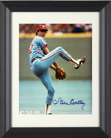 Steve Carlton signed Philadelphia Phillies MLB Licensed 8x10 Photo minor dings Custom Framing- COA (HOF)