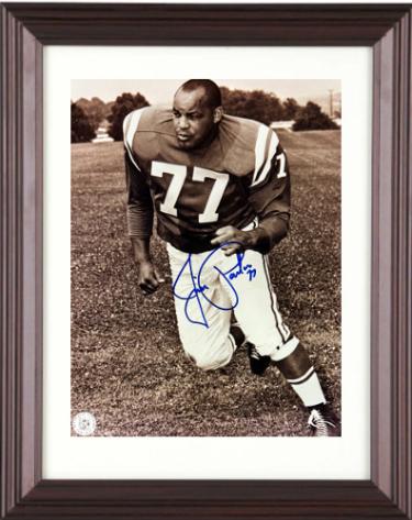 Jim Parker signed Baltimore Colts NFL Licensed 8x10 Photo #77 minor dings Custom Framing- COA (HOF)