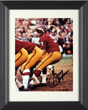 Sonny Jurgensen signed Washington 8x10 Photo minor dings Custom Framing- Tuff Stuff COA/Show Ticket (HOF)