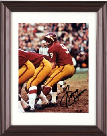 Sonny Jurgensen signed Washington 8x10 Photo minor dings Custom Framing- Tuff Stuff COA/Show Ticket (HOF)
