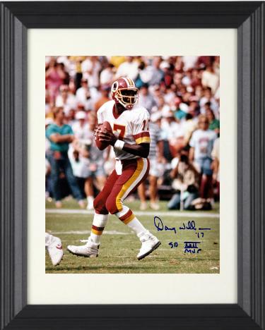 Doug Williams signed Washington 8x10 Photo #17 SB XXII MVP minor dings Custom Framing- COA
