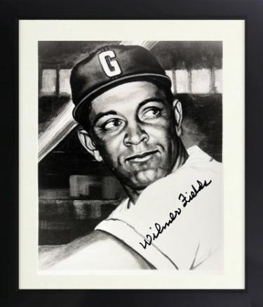 Wilmer Fields signed Homestead Grays B&W 8x10 Photo minor dings Custom Framing- COA/Show Ticket