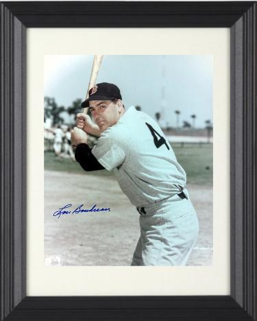 Lou Boudreau signed Boston Red Sox MLB Licensed 8x10 Photo minor dings Custom Framing- COA (HOF/AL MVP)