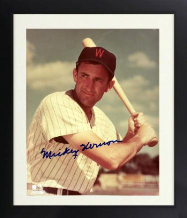 Mickey Vernon signed Washington Senators MLB 8x10 Photo minor dings Custom Framing- COA