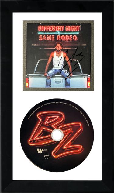 Bailey Zimmerman signed 2025 Different Night Same Rodeo 4x4 Art Card Insert/CD 6.5x12 Custom Framing- COA