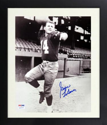 Eddie LeBaron signed Dallas Cowboys 8x10 Photo minor dings Custom Framing- PSA/CSA Show Ticket (Dallas 1st QB)