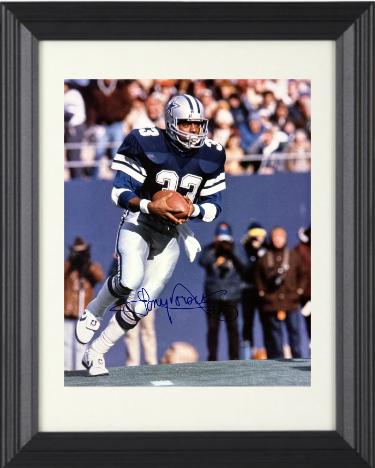 Tony Dorsett signed Dallas Cowboys 8x10 Photo #33 minor dings Custom Framing- CSA COA (HOF)