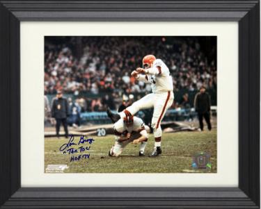 Lou Groza signed Cleveland Browns NFL Licensed 8x10 Photo dual "The Toe" & HOF 74 Custom Framing- COA/Show Ticket