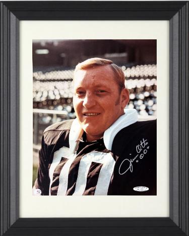 Jim Otto signed Oakland Raiders NFL 8x10 Photo 00 minor dings Custom Framing- Sports World COA (HOF)