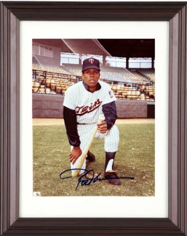 Rod Carew signed Minnesota Twins MLB Licensed 8x10 Photo minor dings Custom Framing- COA (HOF)