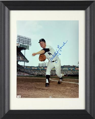 Whitey Ford signed New York Yankees MLB Licensed 8x10 Photo minor dings Custom Framing- COA (HOF/6X WS Champ)