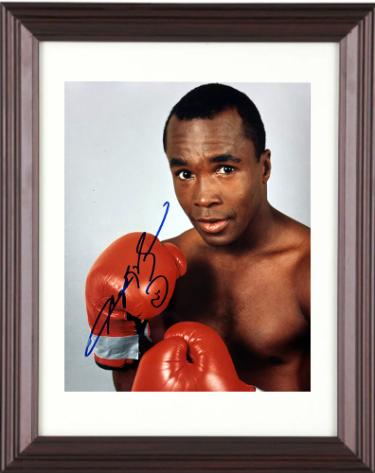 Sugar Ray Leonard signed 8x10 Photo minor dings Custom Framing- Prince Of Cards/Darren Prince COA